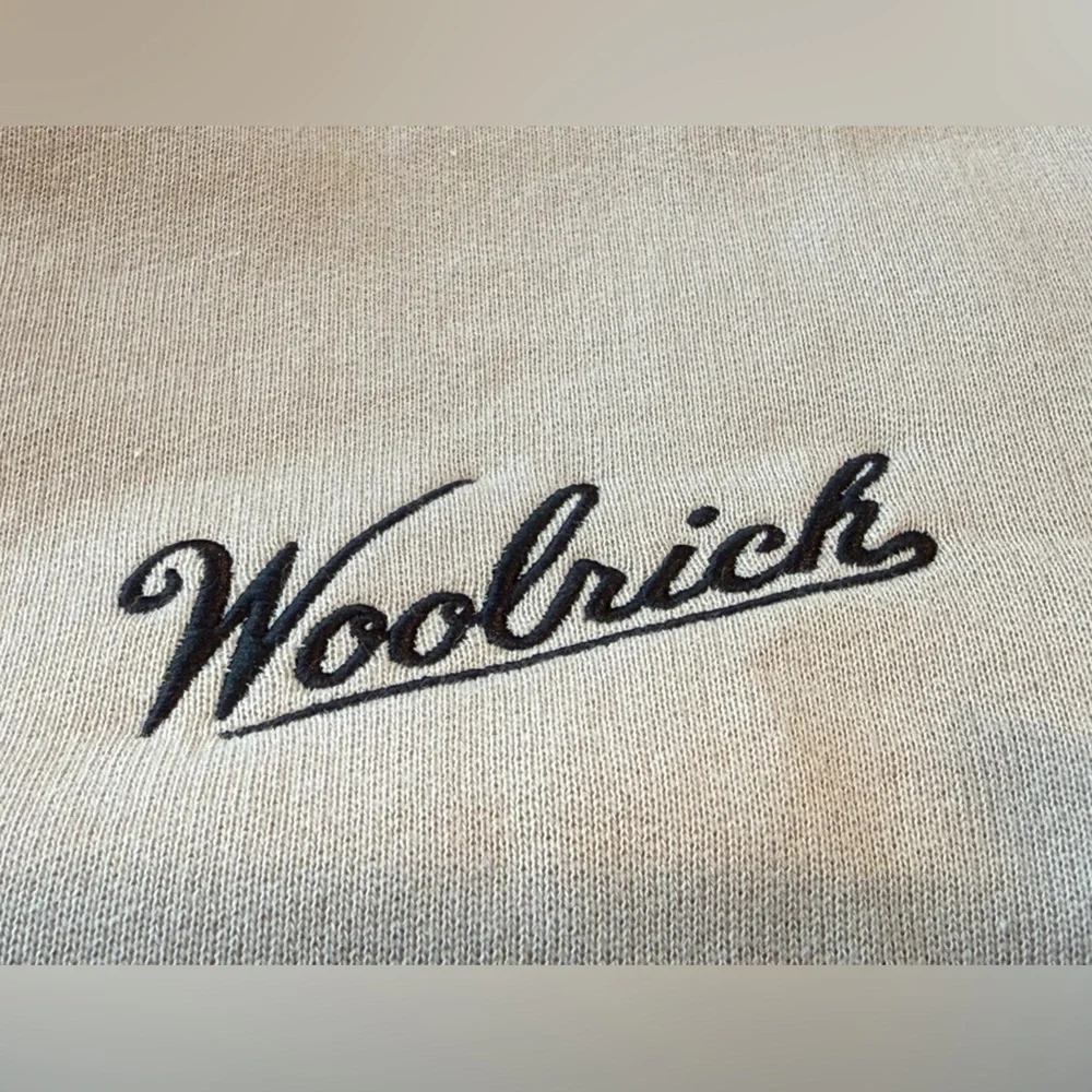 Woolrich Graphic 100% Crewneck Sweatshirt Boots Print Beige Size S - Picture 12 of 12